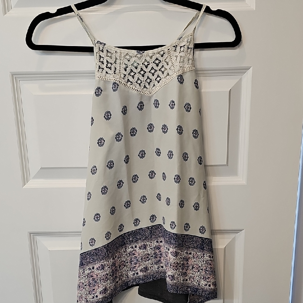 Maurices White and Blue Patterned Camisole